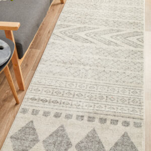 Modern Tribal Design Grey Rug runner
