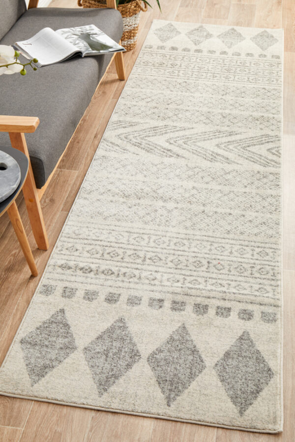 Modern Tribal Design Grey Rug runner