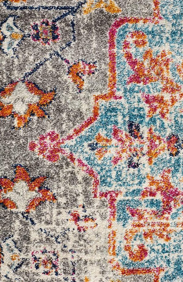 Multi Coloured Furniture Rug close up