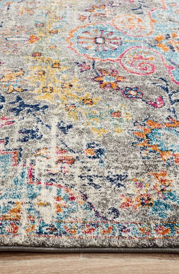 Multi Coloured Furniture Rug overlocked edge