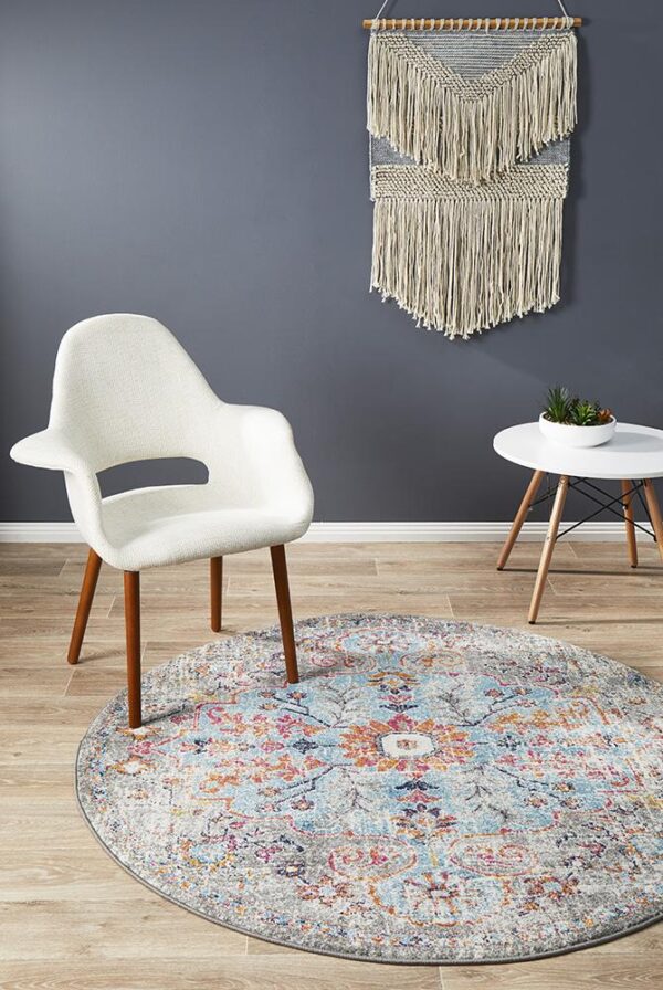 Multi Coloured Furniture Rug round