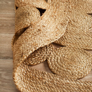 Natural Daisy Jute Rug Double Sided Profile
