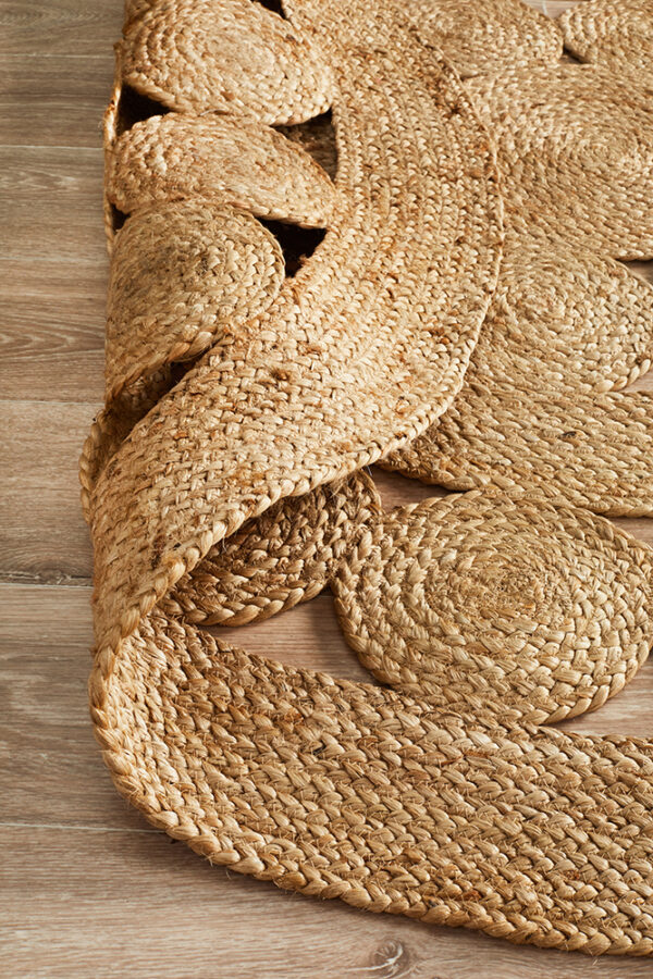 Natural Daisy Jute Rug Double Sided Profile