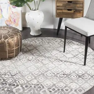 Dark Grey Tribal Flooring Rug