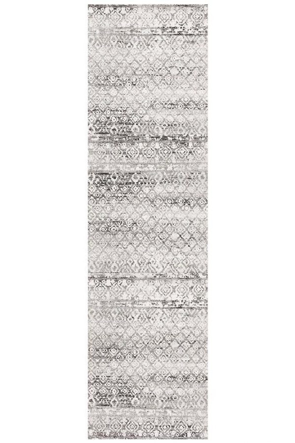 Dark Grey Tribal Flooring Rug