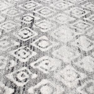 Dark Grey Tribal Flooring Rug