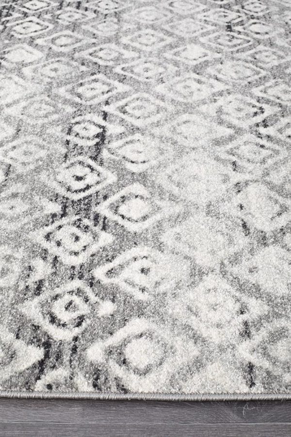 Dark Grey Tribal Flooring Rug
