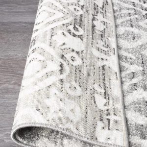 Dark Grey Tribal Flooring Rug