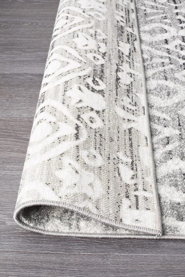 Dark Grey Tribal Flooring Rug