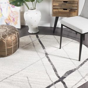 Grey Floor Rug Colour White Grey