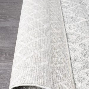 Grey Floor Rug | Colour Grey | Rustic Tribal Design