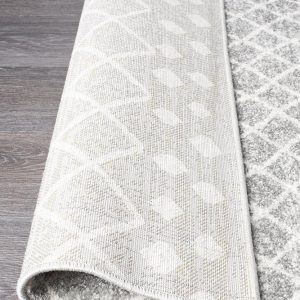 Silver Floor Rug Silver Coloured