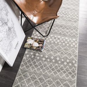 Floor Rug Silver Coloured