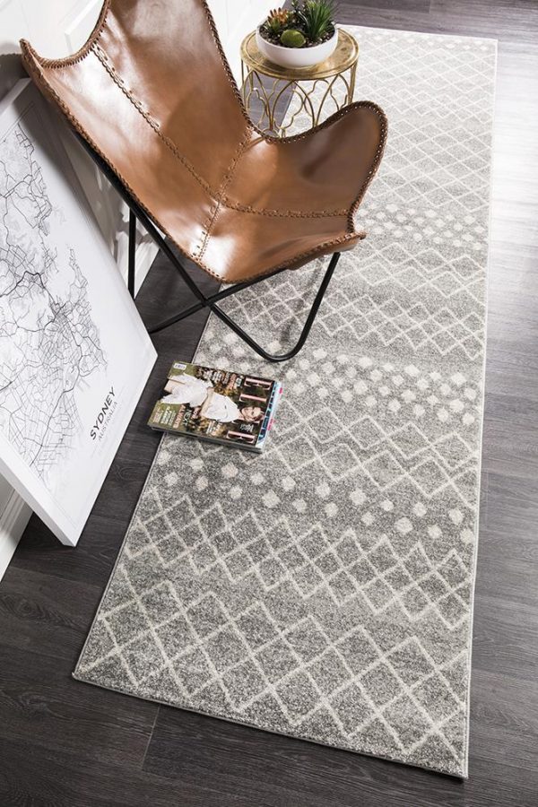 Floor Rug Silver Coloured