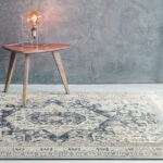 Ornate Traditional Blue Living Room Rug