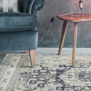 Ornate Traditional Blue Living Room Rug profile pic