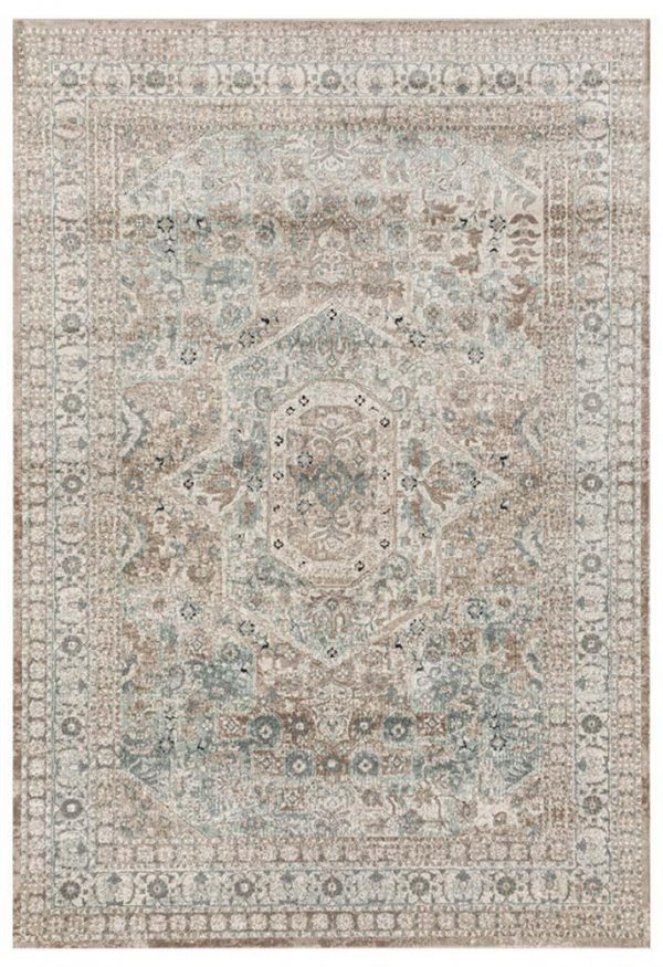 Elegant Traditional Beige Living Room Rug