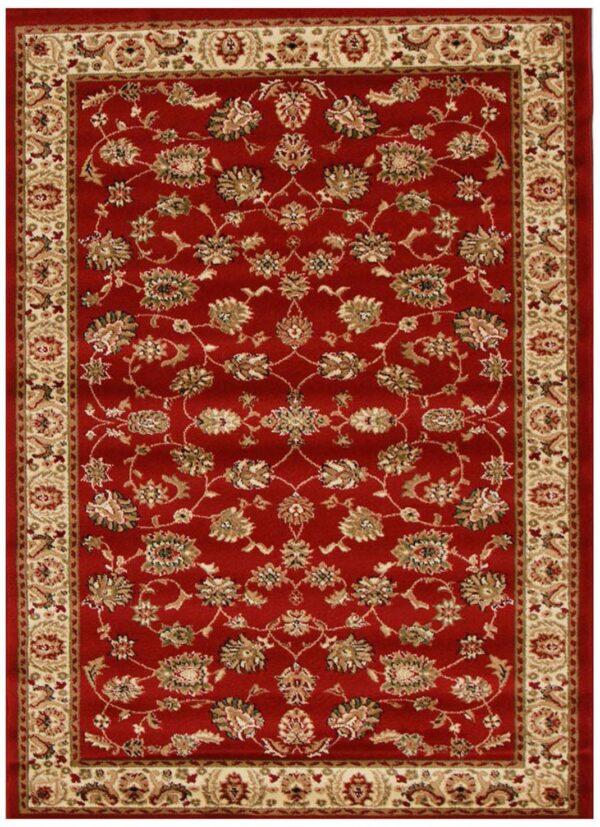 Red Traditional Floral Pattern Area Rug full view Red Traditional Floral Pattern Area Rug full view
