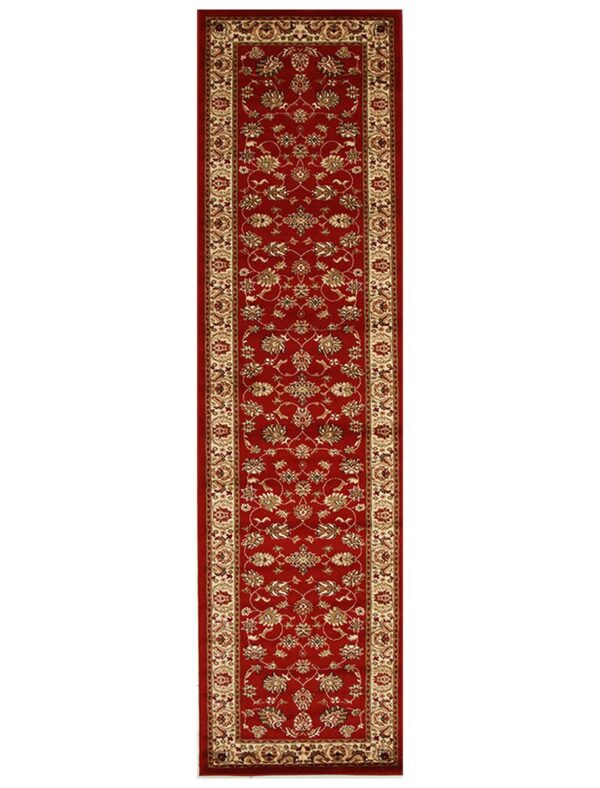 Red Traditional Floral Pattern Area Rug runner
