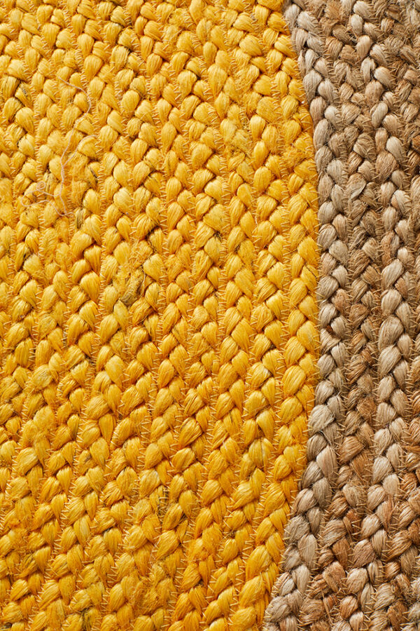 Round Natural Jute Yellow Rug Carpet Capers Hand Woven