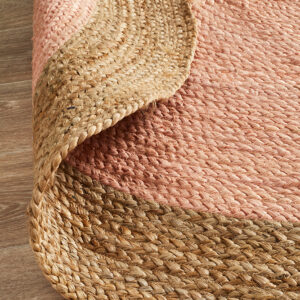 Round Pink Rug Double-Sided Design