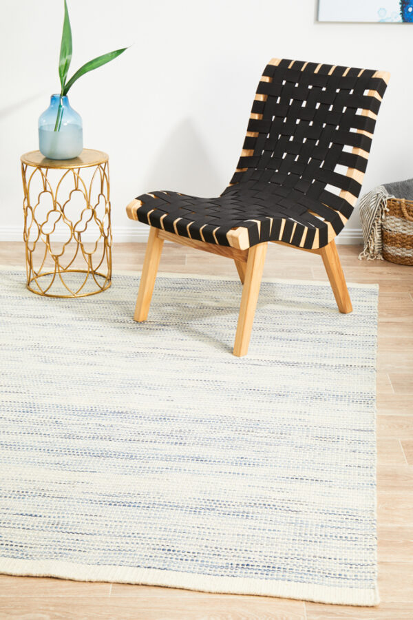Madras Blue Flat Weave Rug