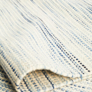 Madras Blue Flat Weave Rug Back of rug
