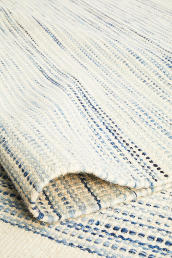 Madras Blue Flat Weave Rug Back of rug