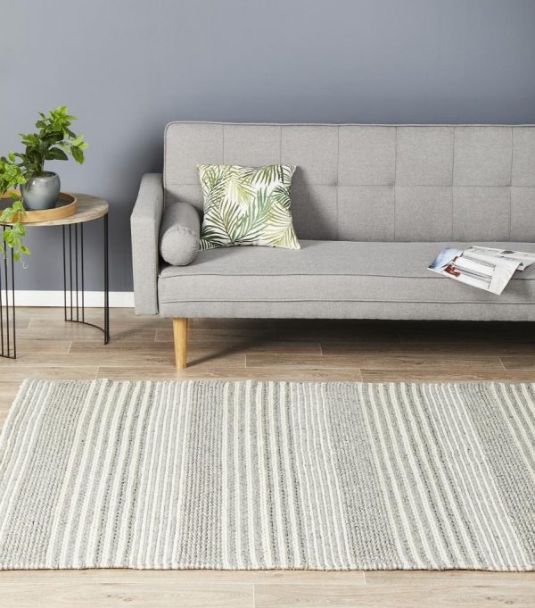 Hellena Braided Silver Wool Rug