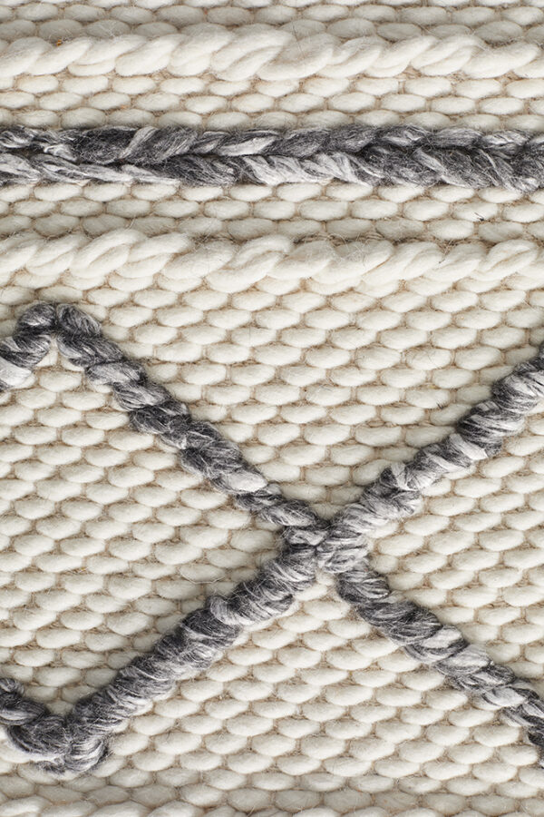 Loop Pile Wool Rug Side Close Up Photo