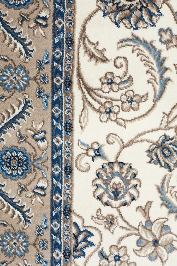White Traditional Rug | Colour White With Beige Border