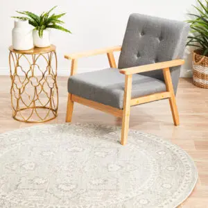 Traditional Flower Style Rug Round