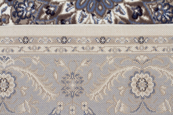 Traditional Rug Colour White With Blue Border Backing