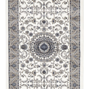 Traditional Rug | Colour White With Beige Border Backing Full Runner