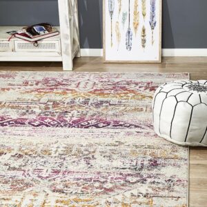Trendy Fuschia Colour Rug Rectangle