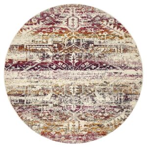Trendy Fuschia Colour Rug Round