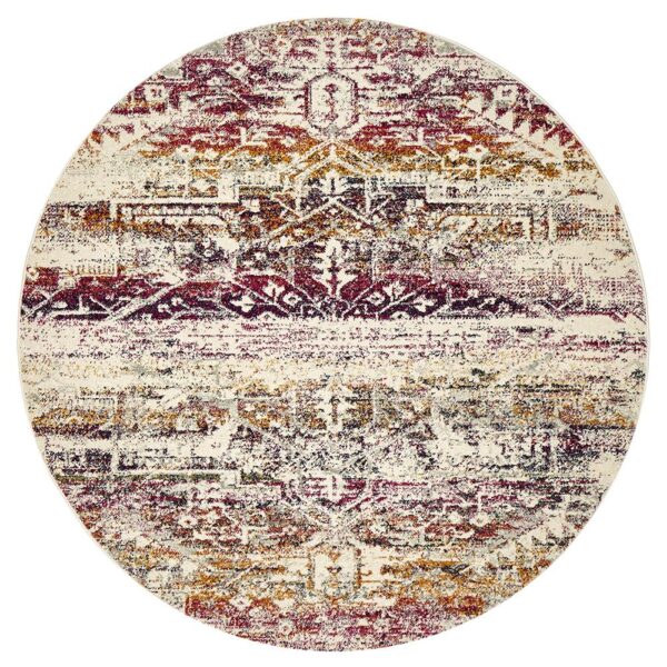 Trendy Fuschia Colour Rug Round