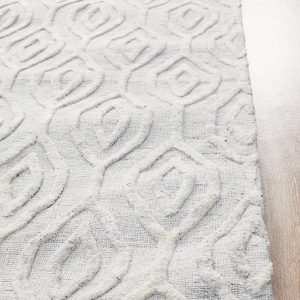 White Hand Loomed Modern Rug