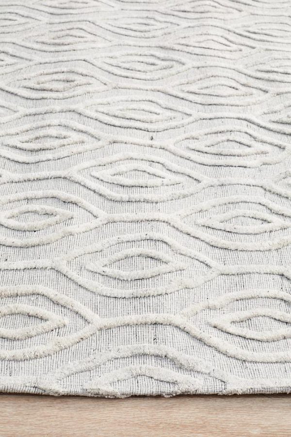 White Hand Loomed Modern Rug