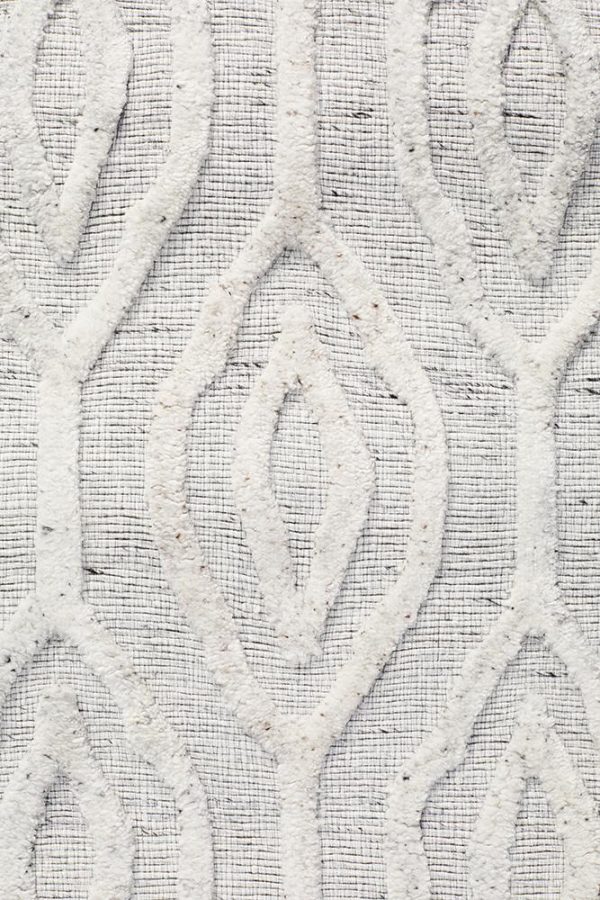 White Hand Loomed Modern Rug