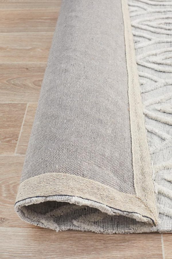 White Hand Loomed Modern Rug