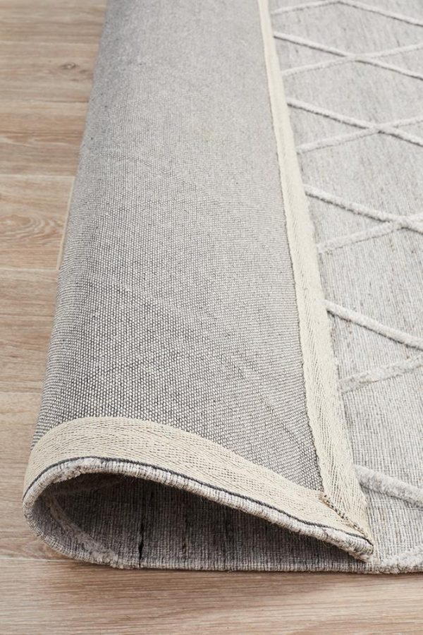 Backing Of Hand Loomed Silver Rug