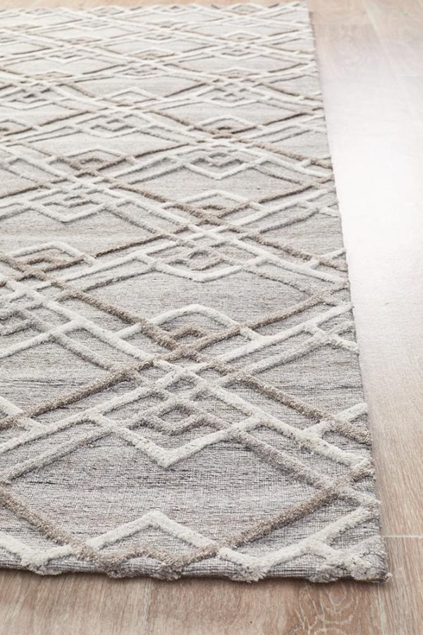 Silver Clear-Cut Modern Rug