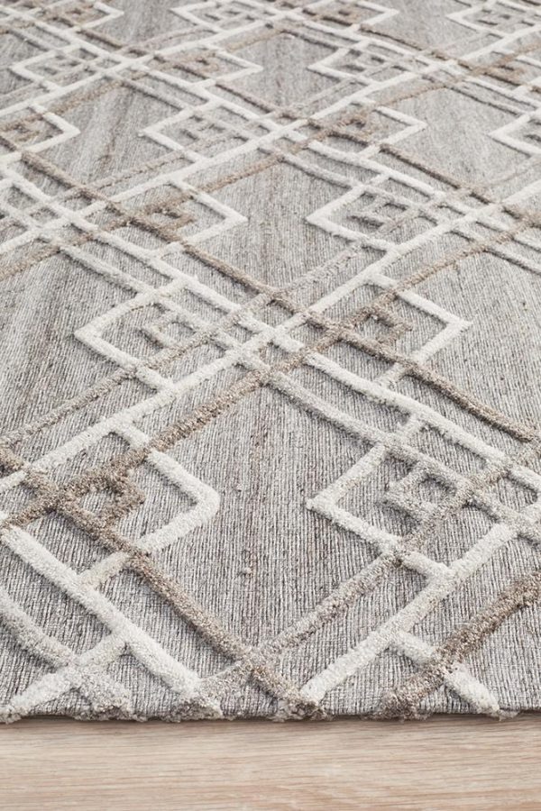 Silver Clear-Cut Modern Rug