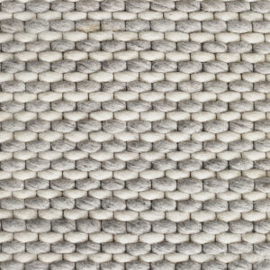 Viscose Wool Striped Grey White Rug Close Up Photo