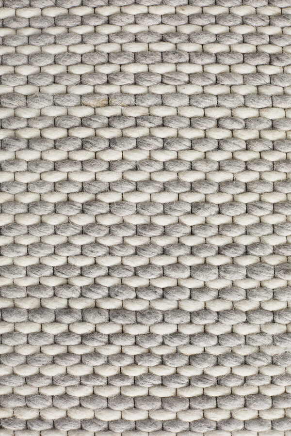 Viscose Wool Striped Grey White Rug Close Up Photo