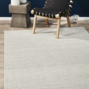 Viscose Wool Striped Grey White Rug Design