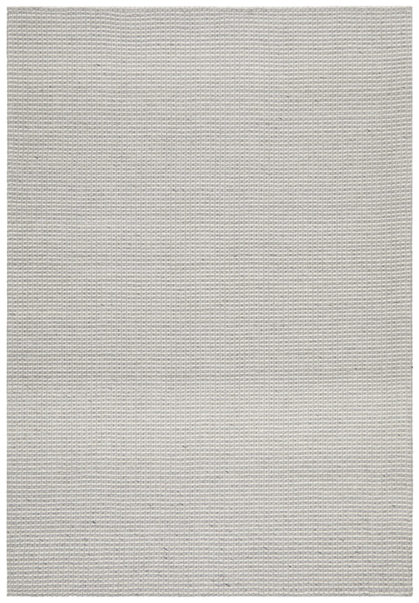 Viscose Wool Striped Grey White Rug Profile
