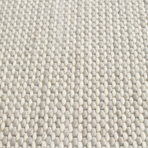 Viscose Wool Striped Grey White Rug Side View
