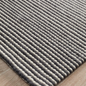 Viscose Wool Striped Rug Corner Photo